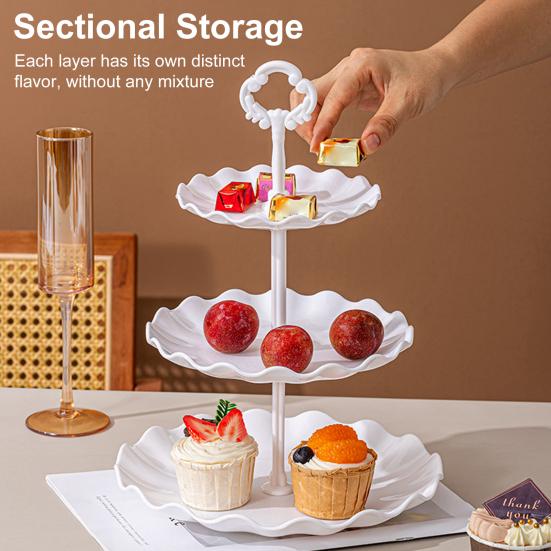 3-Tier Cupcake Stands with Dessert Trays Table Display Candy Cake Tiered Tray Treats Favors Serving Trays for Tea Party Wedding Baby Shower