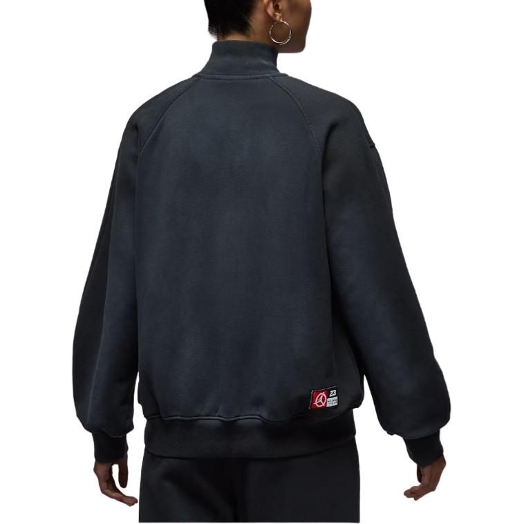 Jordan Logo Halber Reißverschluss Locker Langarm Sweatshirt Damen sweatshirt IO9532-010