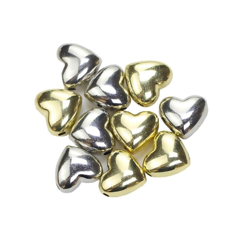 Metal Beads Big Heart Pendant 3D Heart Charm for Jewelry Making Charm DIY Gifts Bracelets Necklace Heart Bead with Hole