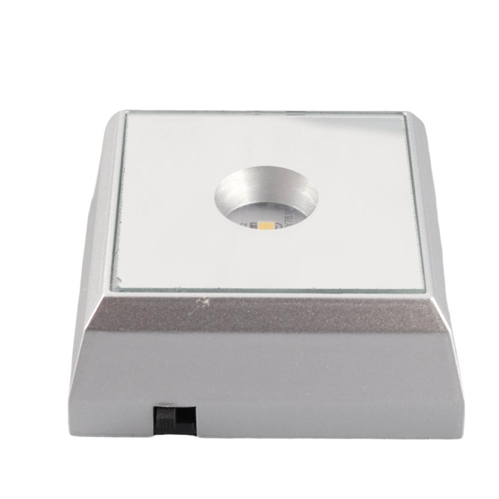 LED Lamp Base Stand Holder for Acrylic Statue Artware Display Silver