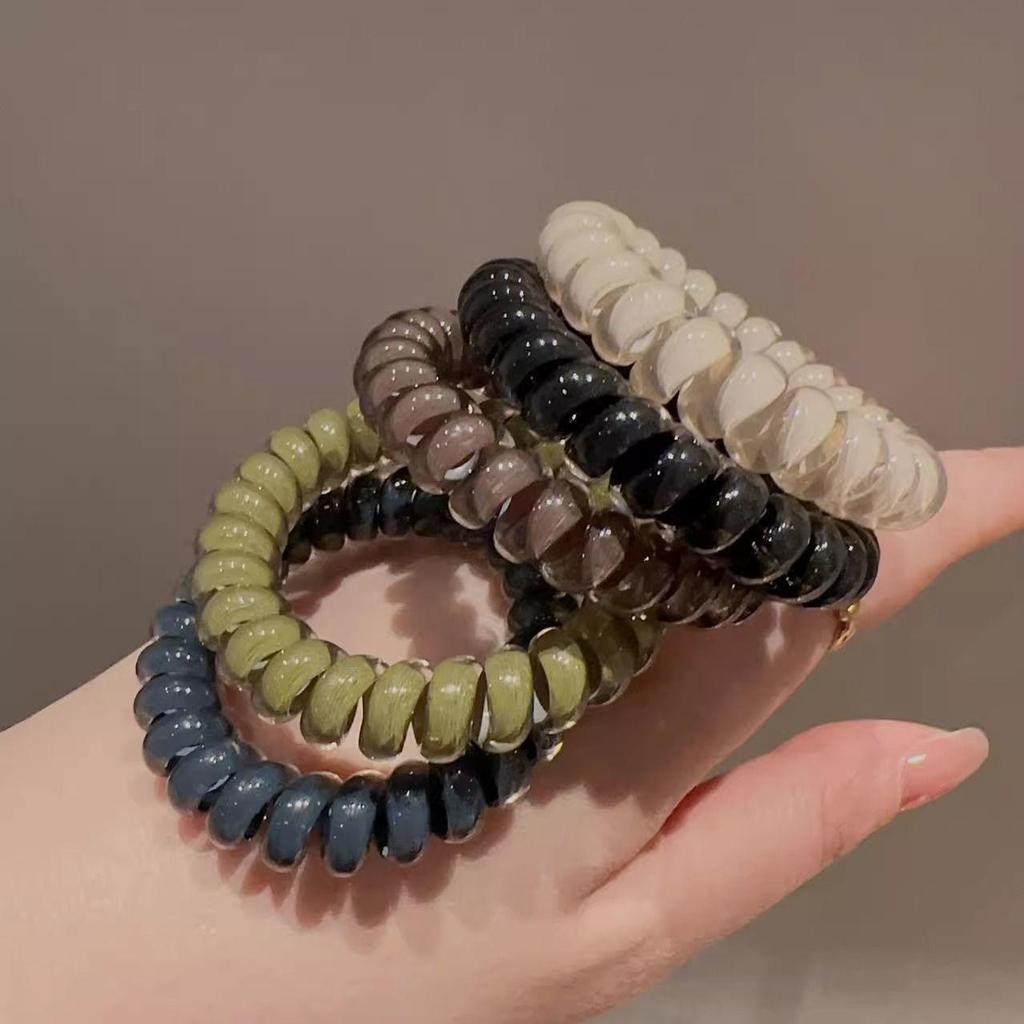Korean Fashion Jelly Color Telephone Cord Hair Tie for Ponytails and Buns