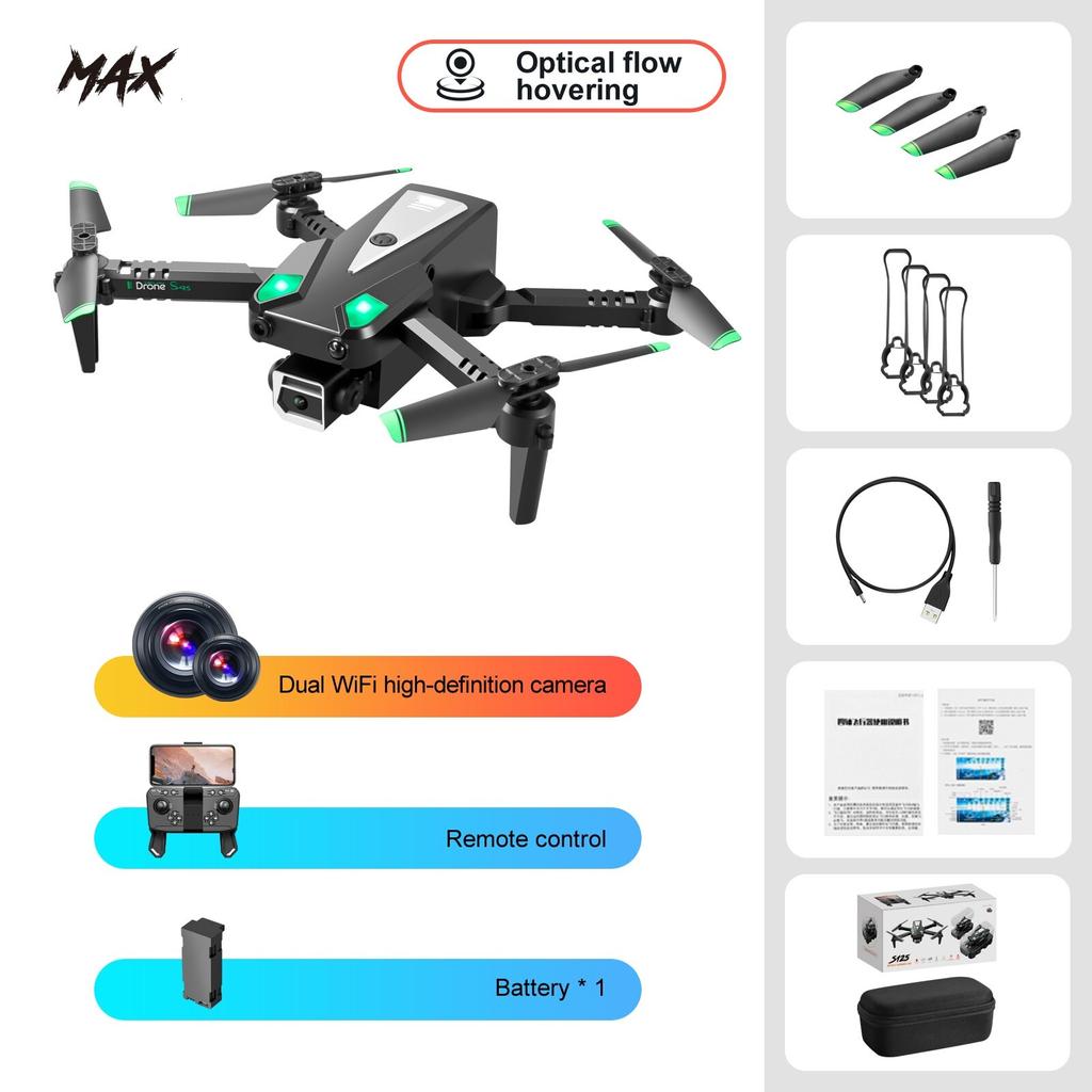 S125 Mini Folding Radio-controlled Aircraft Obstacle Avoidance Optical Flow Fixed HD Dual Camera Children Remote Control UAV