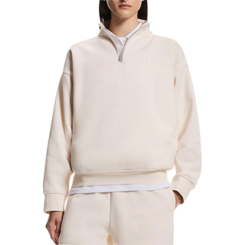 On Thick High Neck Drop Shoulder Half Zip Lg Sleeve Sweatshirt Women tops 1WG11144357