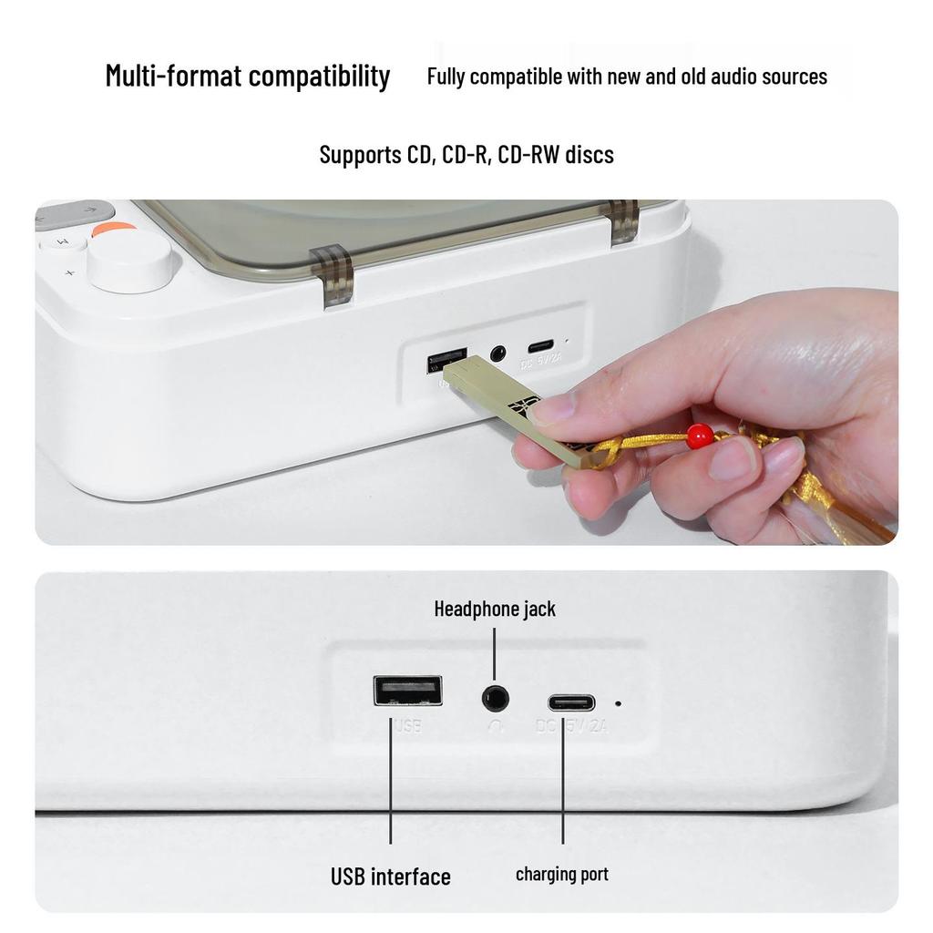 Retro Multifunctional CD Player with Two-way Bluetooth and High Fidelity Sound