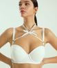 VINAJ Chain Ribbon Choker Half-Cup Bikini Bra (White)