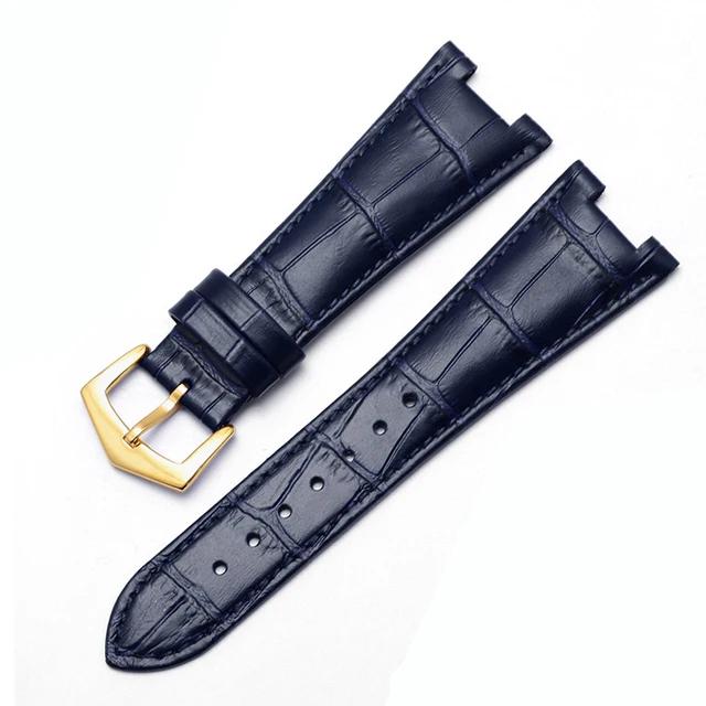

Watch accessories leather strap for Patek Philippe 5711 5712G Nautilus watch men s and women s concave convex mouth strap25x12mm 25-12mm