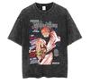 Jujutsu Kaisen Cosplay Anime Tričko T-shirt Spodní tričko Vintage Praná bavlna