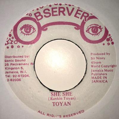 7inch Record TOYAN  She She NONE Observer Jamaica Reggae Ska  Dub Used