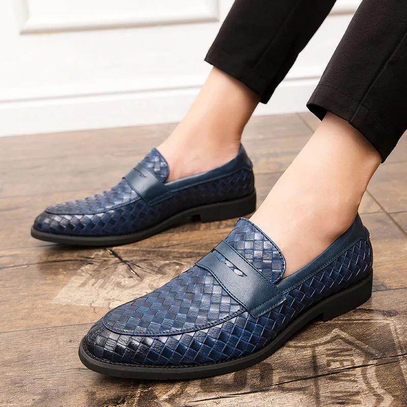 High Quality Men Leather Shoes Elegant Business Loafers For Man Formal Dress Shoes Wedding Office Slip On Loafers Man Work Shoes