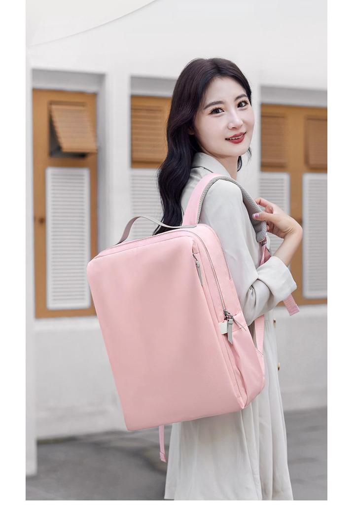 Women's Double Shoulder Large Capacity Solid Color Backpack for Business Travel & Students