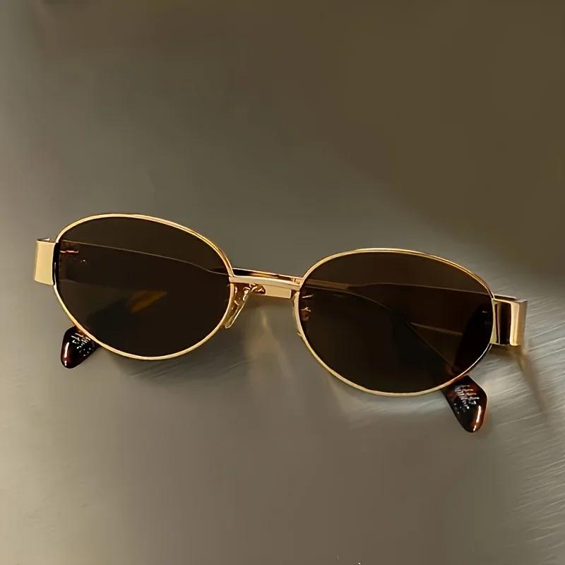 New Unisex Oval Sunglasses Designer Metal Frame UV400 Sun Glasses Fashion Eyewear for Men Women