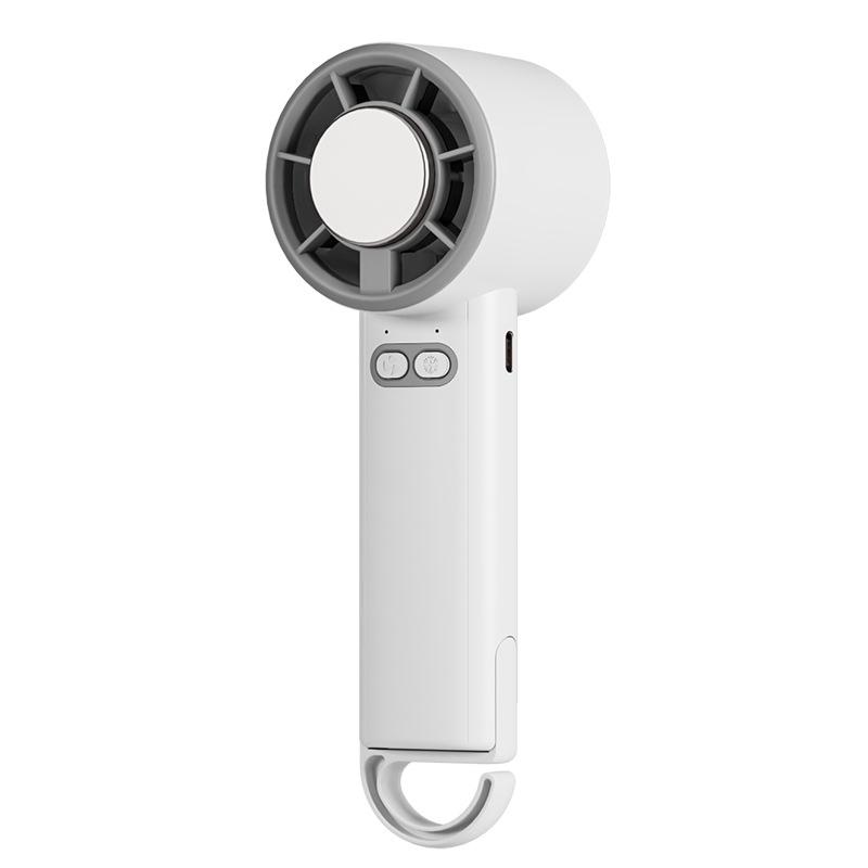 3-in-1 Handheld Cooling Fan: Cold Compress, 5-Speed, Desktop/Hook Use