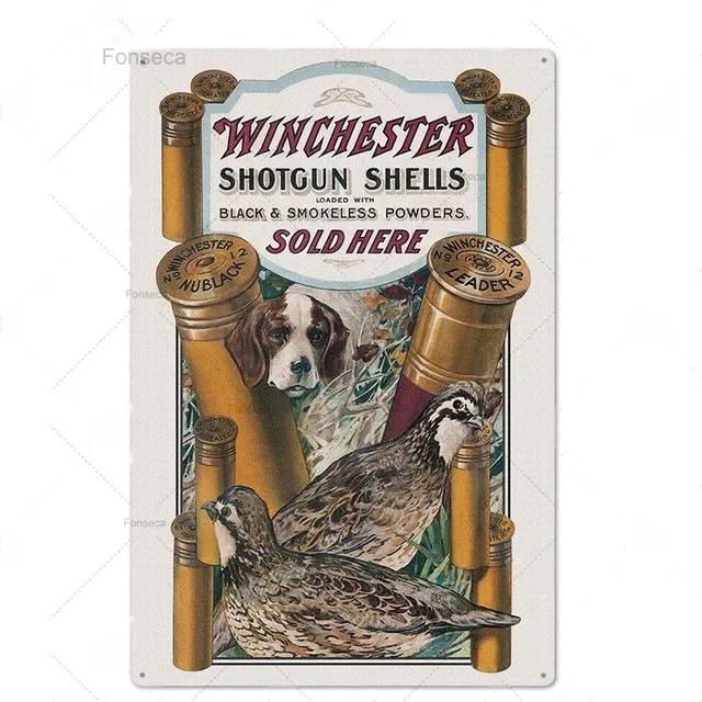 Hunting Tin Sign Plaque Metal Vintage Retro Metal Sign Wall Decor for Man Cave Gun Shop Decorative Metal Plate Hunter Gift