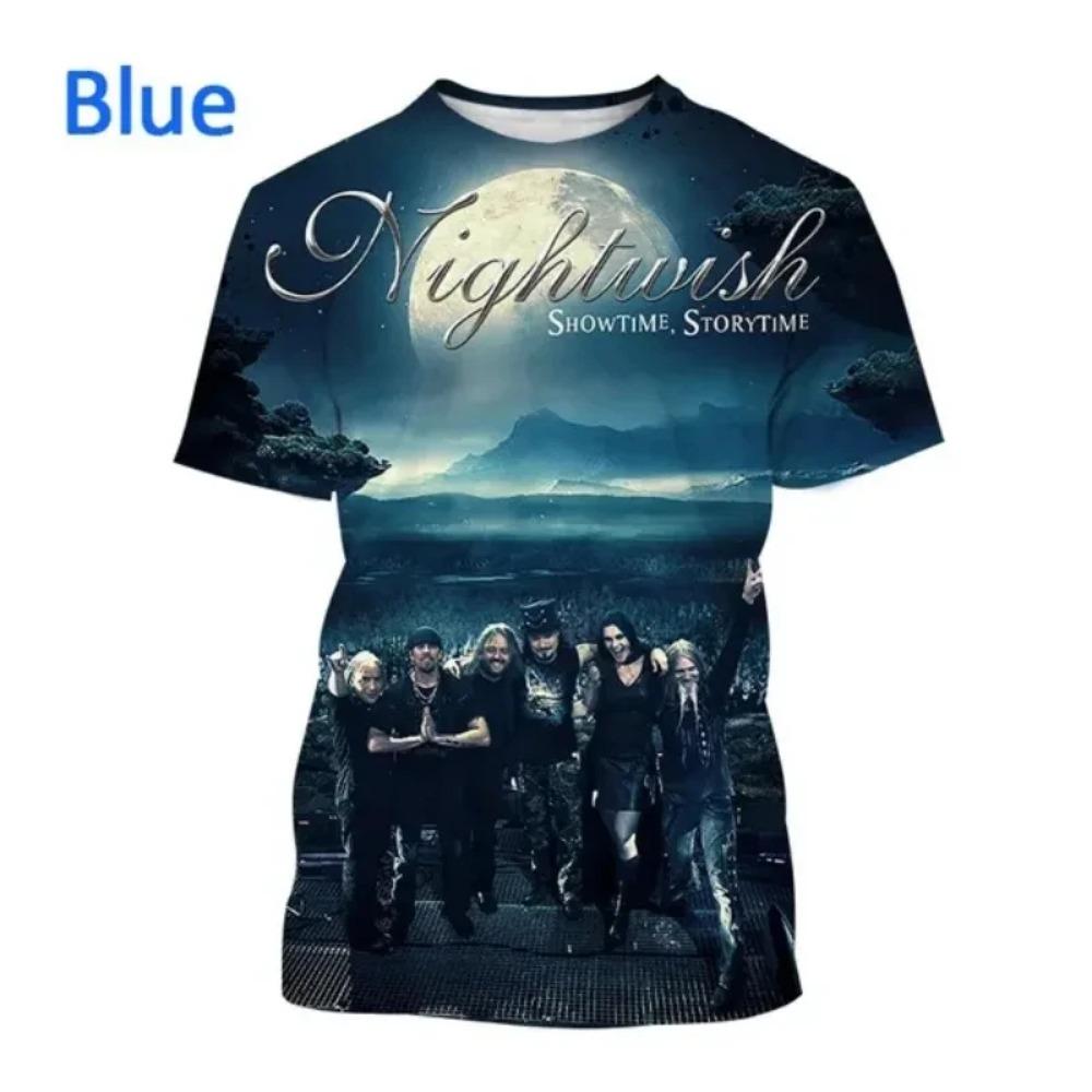 MDHAO xin nan zhuang  3D txu Nieuwe Rock Nightwish T-shirts Mannen 3D Print Mannen Vrouwen Hip Hop Trend Korte Mouw Ronde Hals T-shirt Harajuku Casual Y2k Top Herenkleding 160