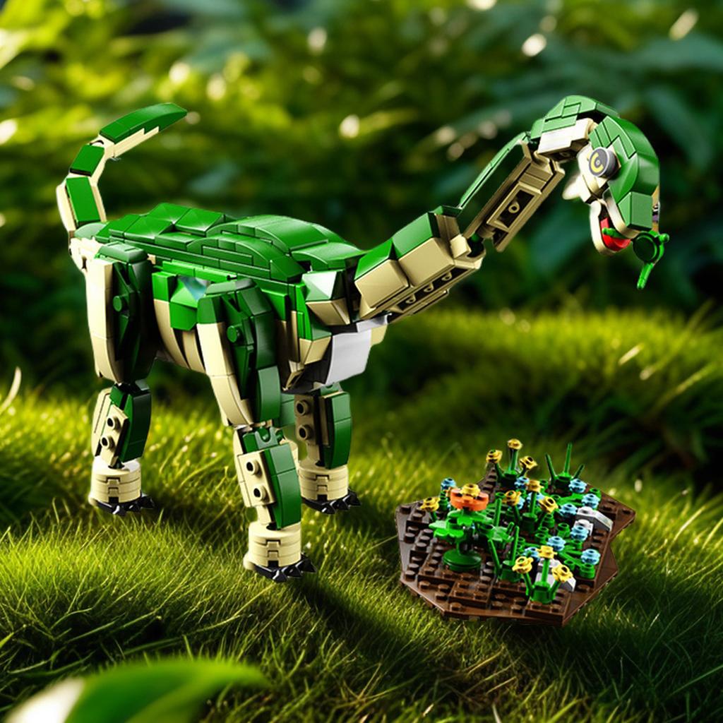 582PCS Brachiosaurus Dinosaur Building Blocks Toy Set Assembly Puzzle Model Bricks Education Desktop Decoration Gifts
