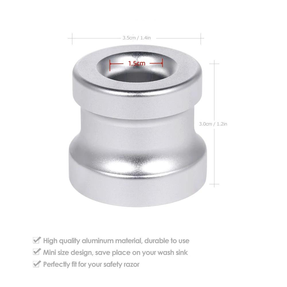 

(Stand Only) Men s Shaving Razor Base Aluminum Alloy Safety Razor Stand Manual Beard Shaver Holder for Bathroom Countertops