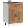 VidaXL Kitchen Cabinet Kalmar Old Wood Engineered Wood, Base Cabinet for Sink, Base Kitchen Cabinet with Drawer, Furniture 853495