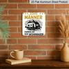 Piatto 2D, 1 pz Cartello Metallico Avventura in Camper - Decorazione Campeggio con Testo Gli Uomini Veri Hanno Avventure in Camper - Struttura Pesante - Garage, Giardino, Clubhouse e