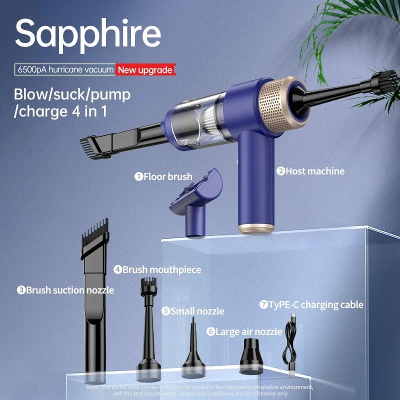 

6500PA Wireless Portable Vacuum Cleaner Car Handheld Mini Cordless Dust And Water Vacuum Cleaner Car Cleaning Accessories синий