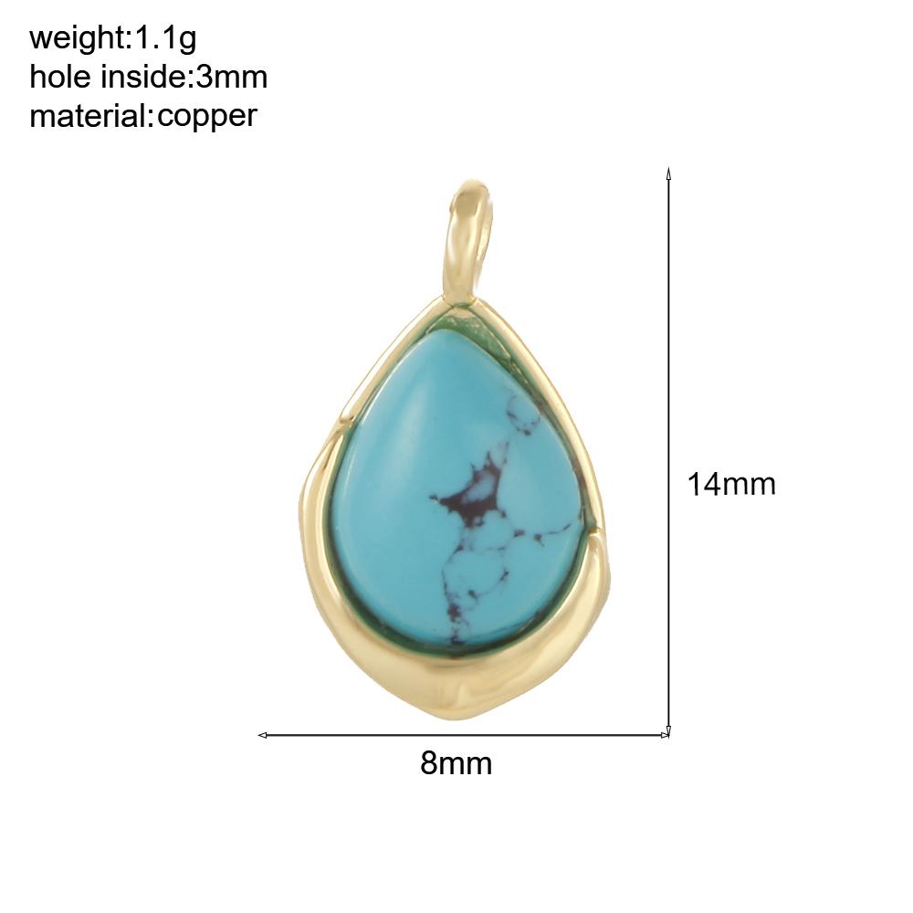 Bohemian Natural Stone Bead Charms For Jewelry Making Supplies Blue Green Stone Zircon Dijes Diy Earrings Bracelet Necklace
