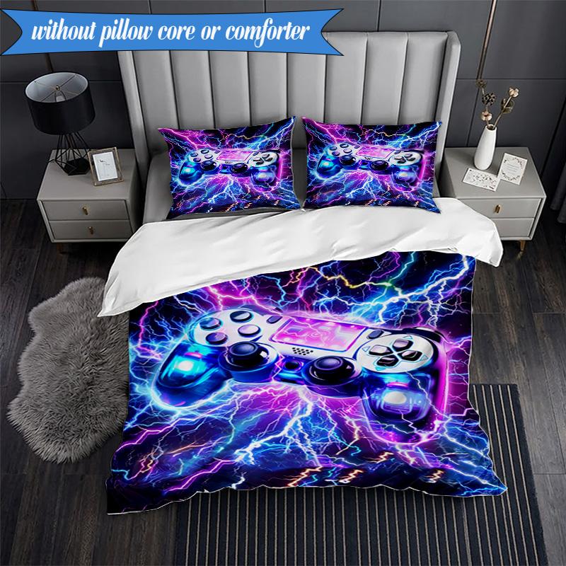 Electric Gaming Control 3pcs K-pop Music Group Bedding set,Ideal for Bedroom, Dormitory,Including Duvet Cover And 2pcs Pillowcases,Fan Gifts