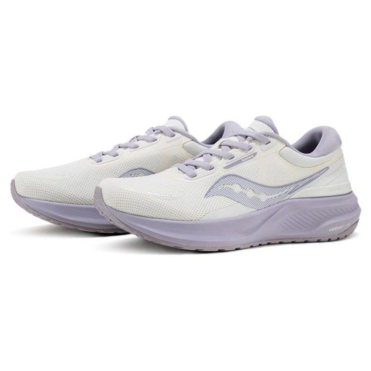Saucony Puff Non-Slip Durable Low-Top Running Shoes Women sneaker White Purple S18194-4