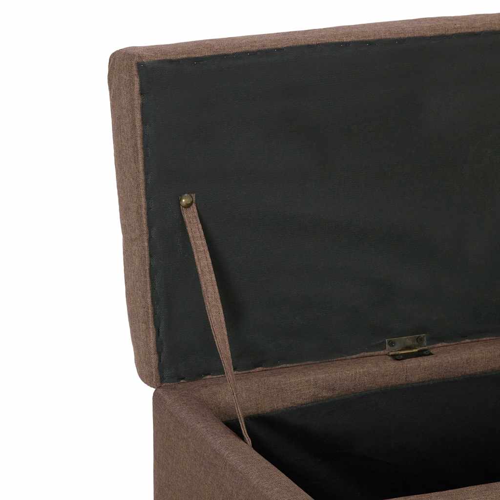 Storage Bench with Compartment 116 cm Brown Polyester