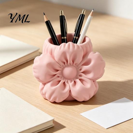 Unique Pencil Cup Flower Shape Pen Holder, 3D Printing Stand, Durable PLA Storage Stationery Organizer for Kids Case, Desktop Pencils Markers