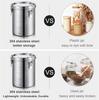 6 Pack 34 Oz Stainless Steel Airtight Food Canisters with Lids for Tea, Coffee, Sugar, Flour – Kitchen Pantry Storage