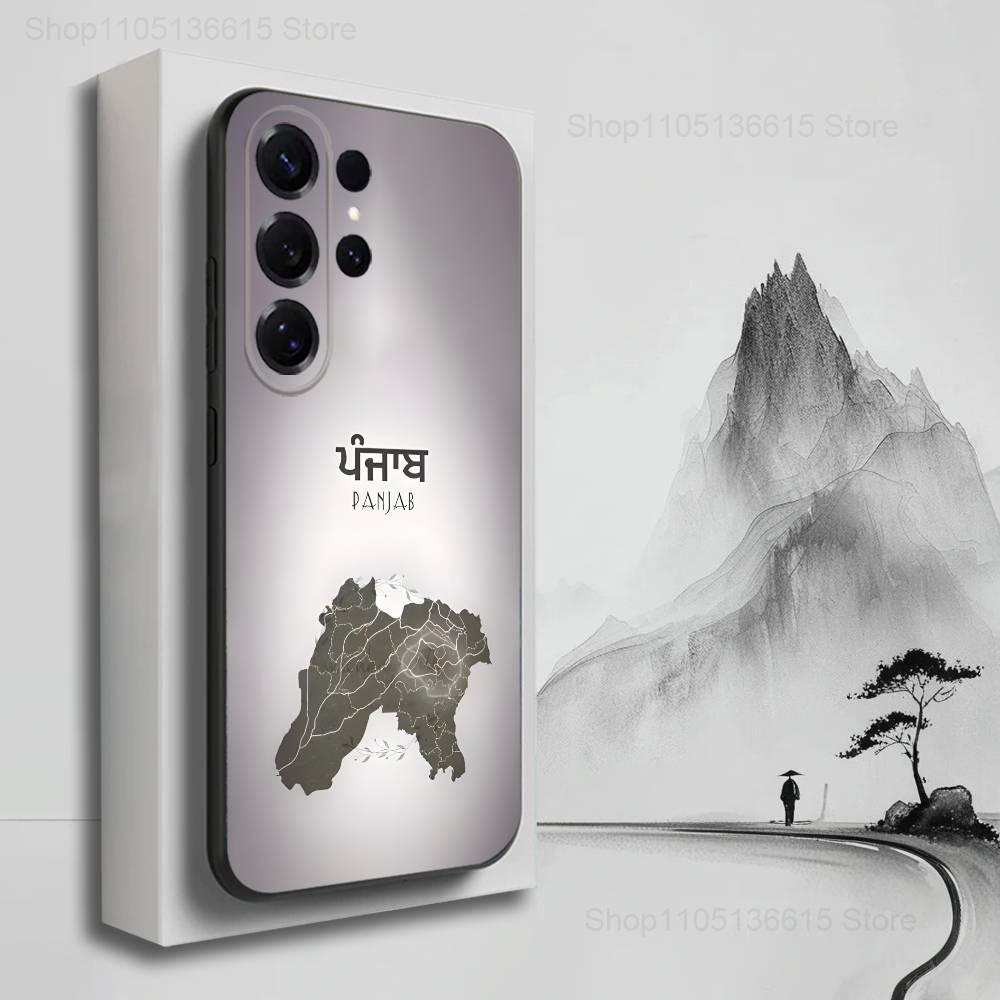 Map Punjab Art Case For Samsung S22,S25,S20,S10,Plus,Ultra,S24,S23,FE,S21,S9,Lite,Soft Silicone Black SamsungS24ULTRA