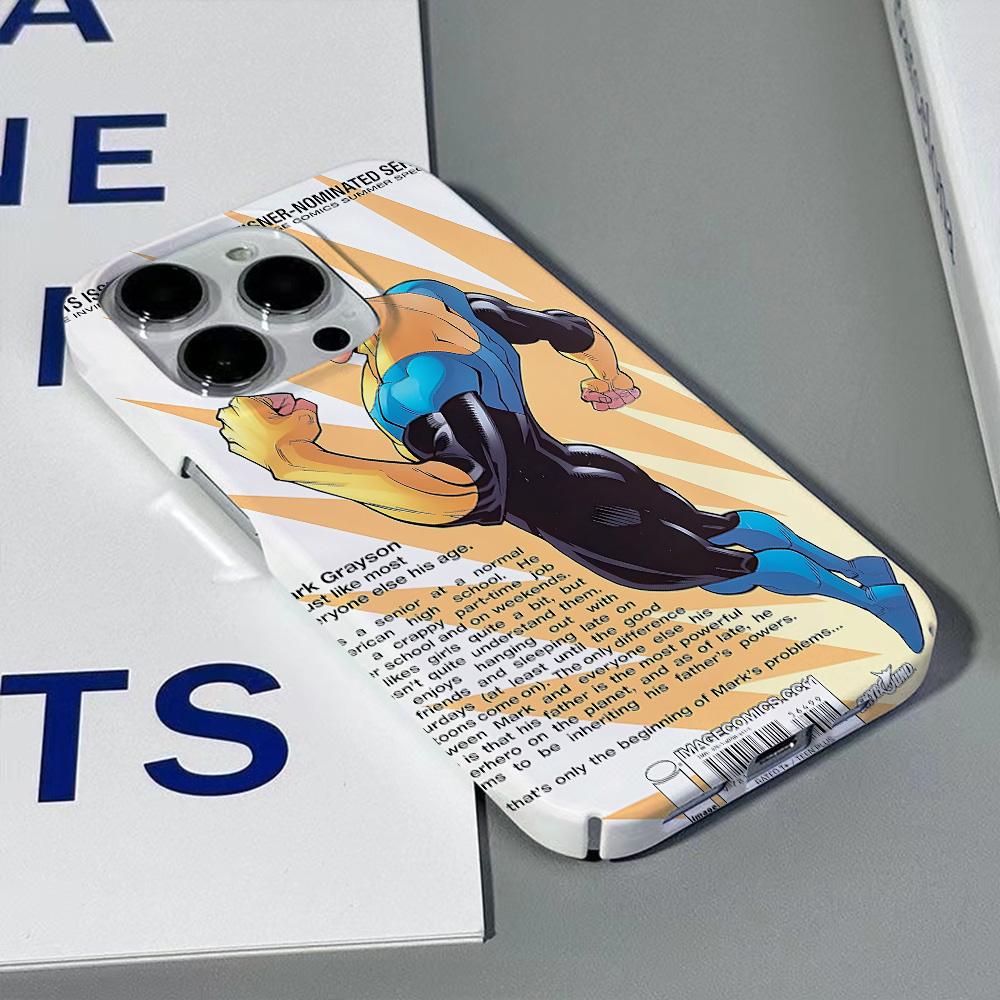 I-Invincible-Cartoon Phone Case for iPhone 16 15 14 13 12 11 Pro Max X XS XR XSMax 7 8 Plus Glossy Film Hard PC Cover