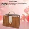 Gift Basket with Swinging Clasp Faux Rattan Woven Basket with Handle Party Favor Storage Basket for Chocolates Candies Wedding Birthday