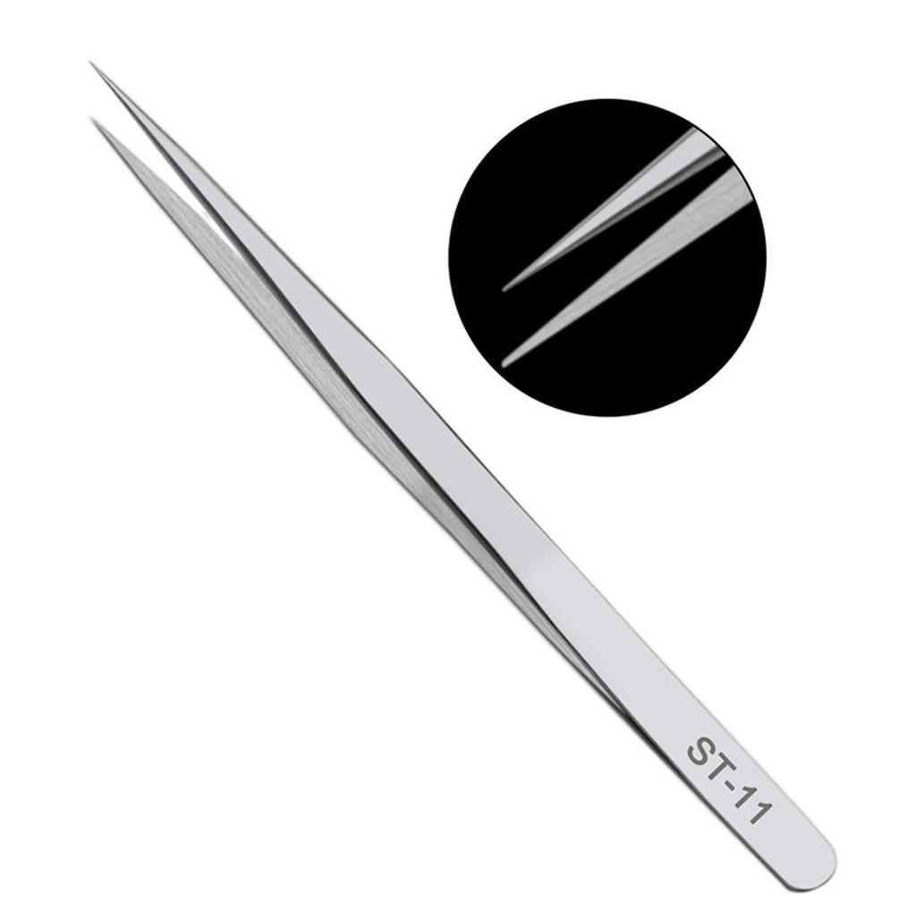 Stainless Steel Anti-iodine Tweezers Long Straight Forceps 12.5cm-30cm Straight Elbow Head Tools