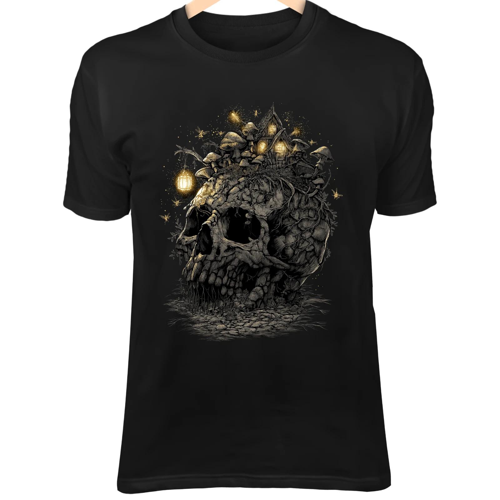 Ancient Skull Mushroom House - Cracked Bone, Glowing Fungi & Fairy Lanterns 4XL