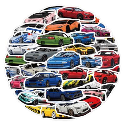 60 Custom JDM Sports Car Graffiti Waterproof Stickers for Cars, Luggage, and Cups