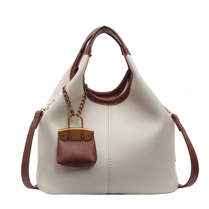 High-texture Light Luxury Portable Tote Bag Women's 2025 New Large-capacity Fashionable Retro Shoulder Crossbody Mother and Child Bag