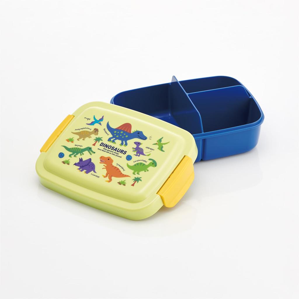 Skater Lunch Box with Integrated Made in Dinosaur Picture P84 Kids' Dome-Shaped Divider, 820ml, Japan, Book,