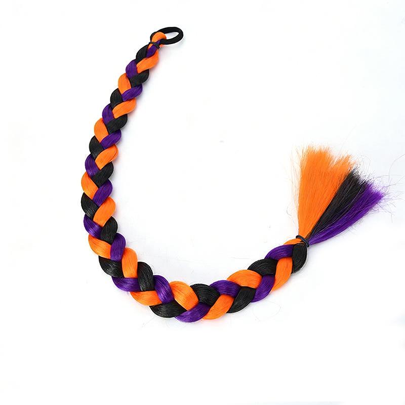 Women's Ethnic Tibetan Colorful Braided Dreadlocks and Cornrows Wig with Ponytail