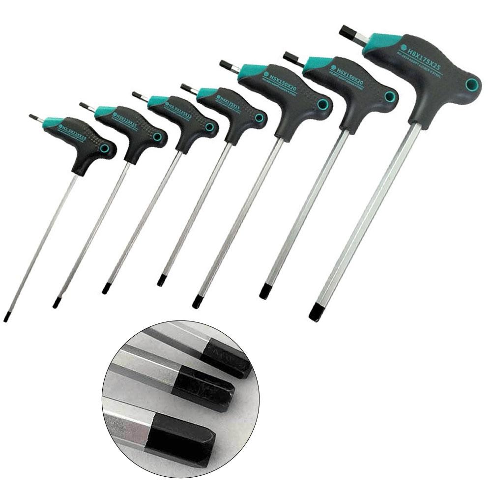 1pc T-Type Hex Key Wrench Spanner For H2.5-H8 Hexagon Screwdriver Repair Hand Tool For Motorcycle Car Repair