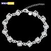 925er Sterlingsilber Funkelndes Kristallgitter-Kettenarmband für Damen Beliebtes Feines Luxusschmuckstück Hochzeitsfeier Feiertagsgeschenk