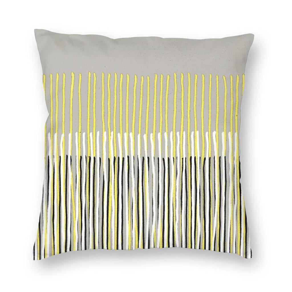 Yellow Rising Abstract Stripes Square Pillowcase Polyester Linen Velvet Creative Decorative Throw Pillow Case Car Cushion Cover
