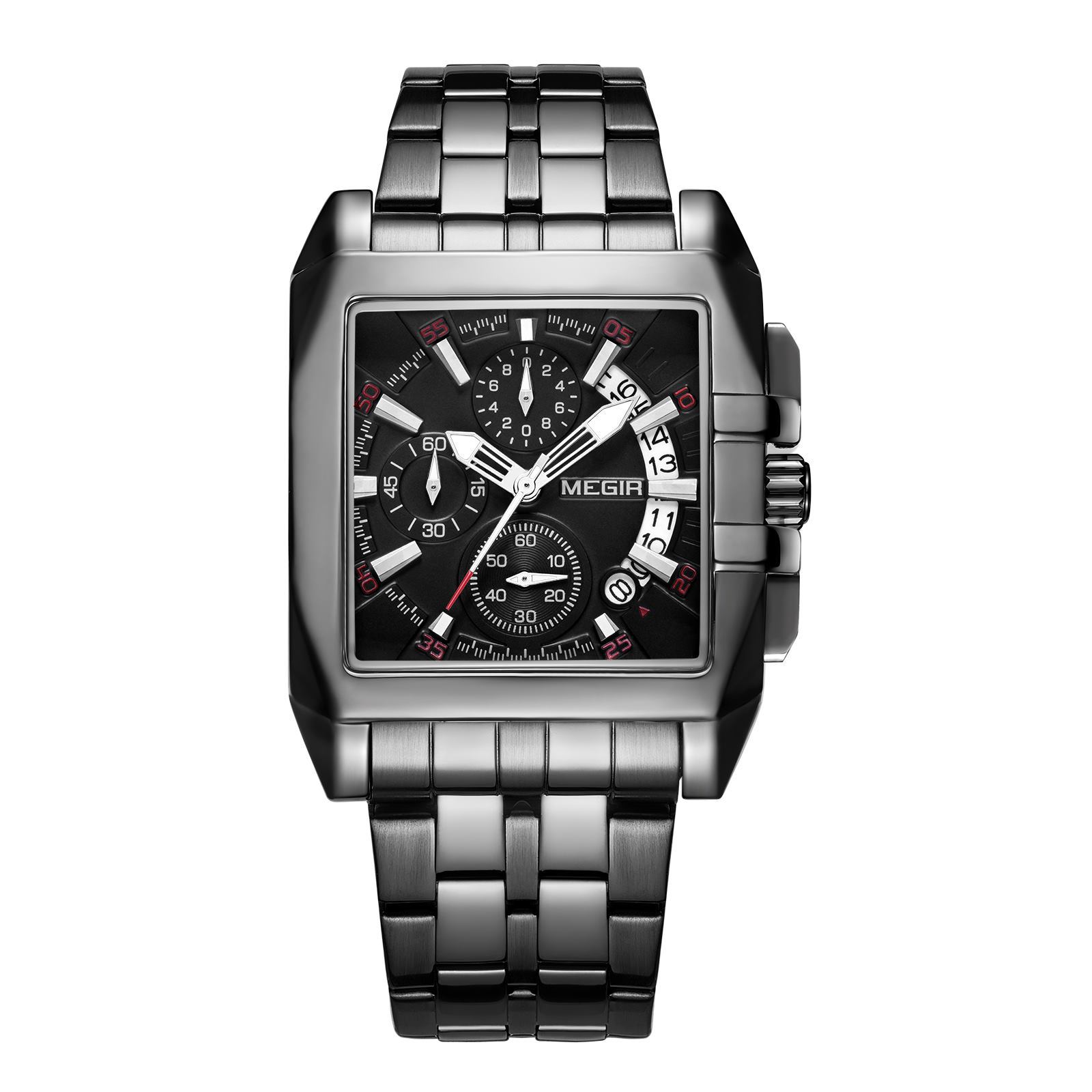 Business Men S Watch, Trendy Multi-Function Chronograph Steel Belt Quartz Men S Watch G