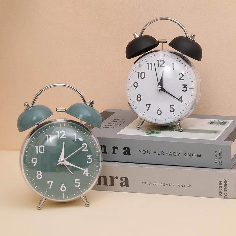 Extra Loud Double Ring Ring Clock Creative Personalized Dial Classic Silent Student Alarm Clock Table Clock