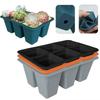 6 Cells Nursery Tray Silicone Plant Germination Tray Creative Nursery Cups Greenhouse