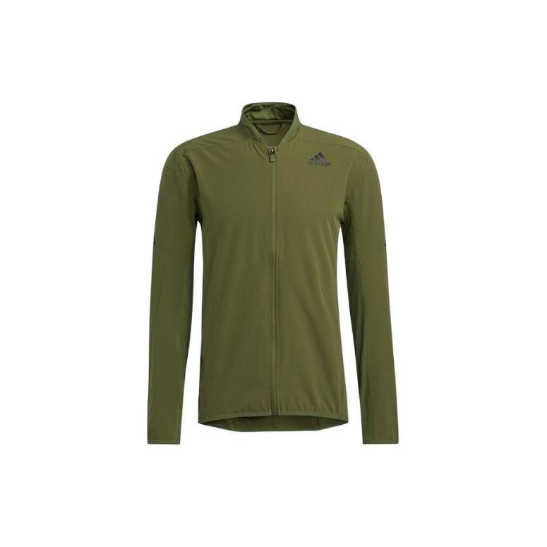 

Adidas Logo Print Striped Zip-Up Jacket Men jackets Green GM0638 XS