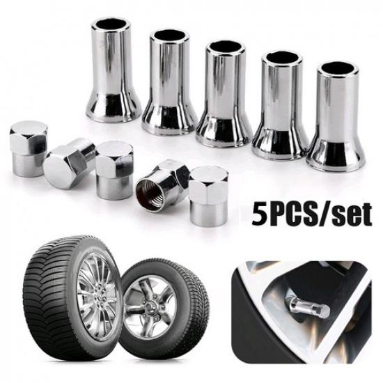 5Pcs TR414 Chrome Car Tyre Wheel Tire Valve Stem Caps Sleeve Cover Accessories