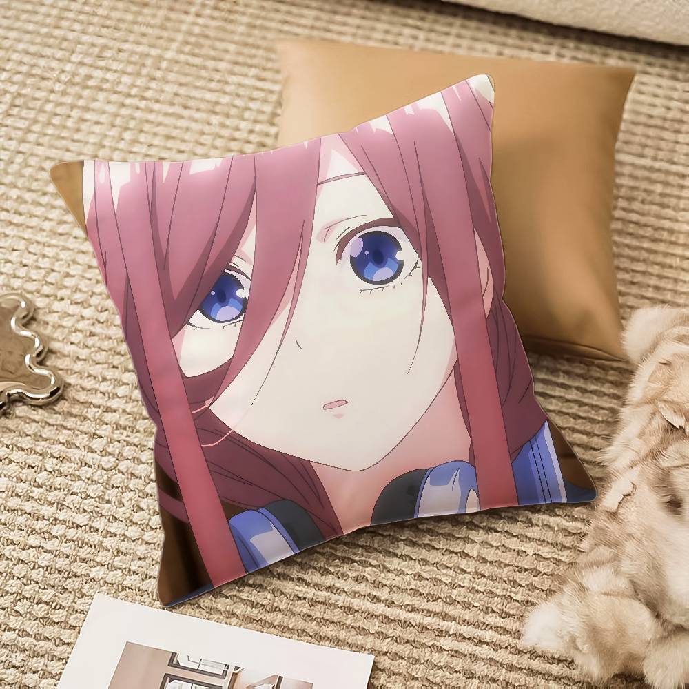 M-Miku Nakano Pillow Case Sofa And Living Room Decorative Cushion Covers Dust-proof And Mite-proof Invisible Zipper