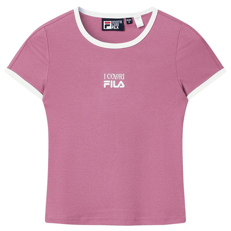 FILA Women's Ribbed Slim-Fit Short Sleeve T-Shirt