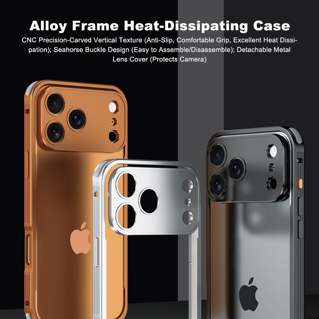 Aviation Aluminum Alloy Frame Bumper Phone Case For iPhone 17 16 15 14 13 Pro Max Plus Metal Lens Protection Shockproof Cover