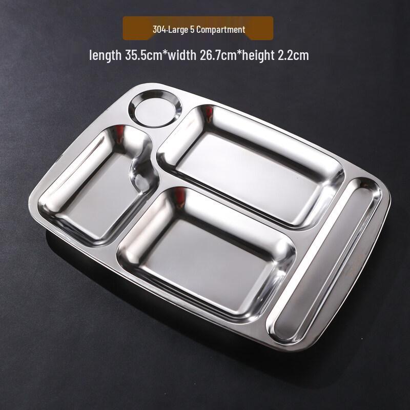 304 Stainless Steel Divided Meal Tray